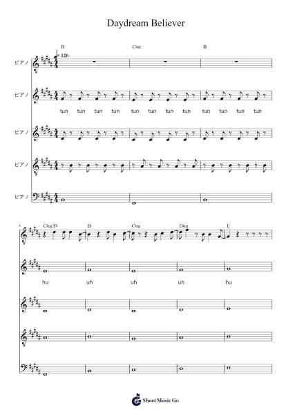 Daydream Believer Sheet Music by -Arr.Lynsmith Yetburne
