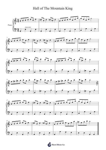 In the Hall of the Mountain King Sheet Music by Edvard Grieg-Arr.Taysnow Churniel