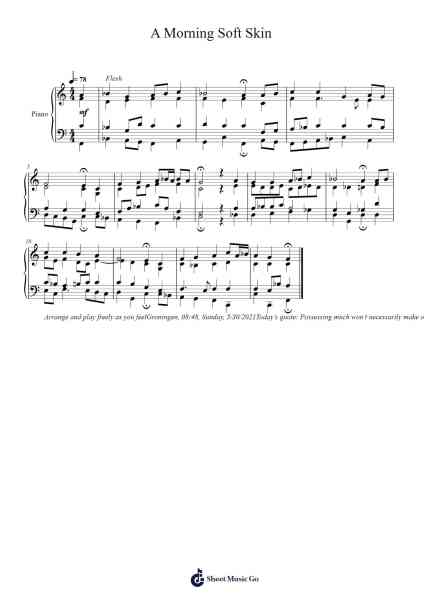 A Morning Soft Skin Sheet Music by Toursbur-Arr.Stelgil Kaycia