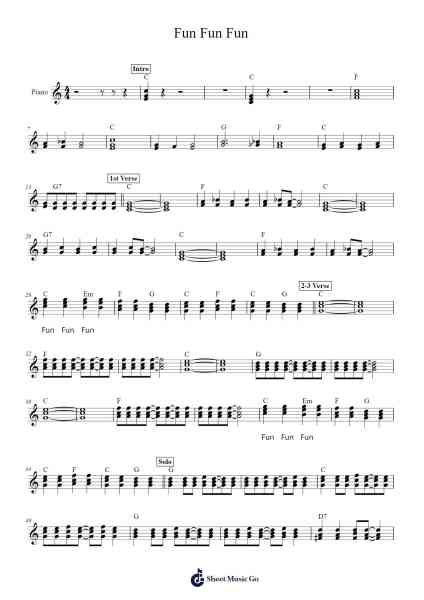 Fun Fun Fun Sheet Music by undefined-Arr.Joycelup