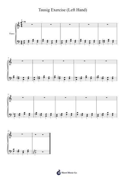 Tausig Exercise (Left Hand) Sheet Music by -Arr.Macre Accer