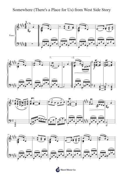 Somewhere (There's a Place for Us) from West Side Story Sheet Music by Leonard Bernstein-Arr.Dempron Jacbess