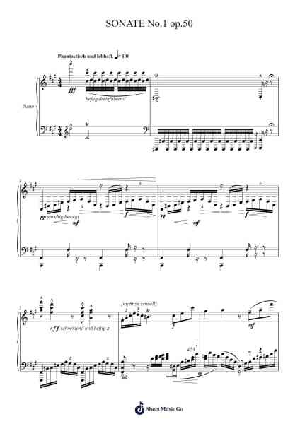 SONATE No.1 op.50 Sheet Music by S. Karg-Elert-Arr.Webbhan