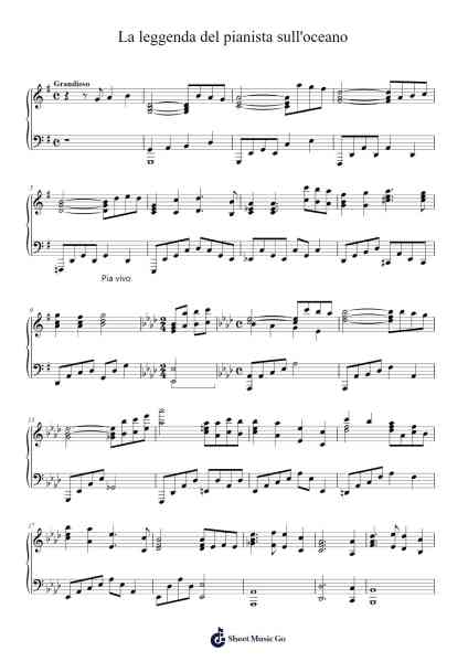 La leggenda del pianista sull'oceano Sheet Music by Ennio Morricone-Arr.Gwenje Cookmike