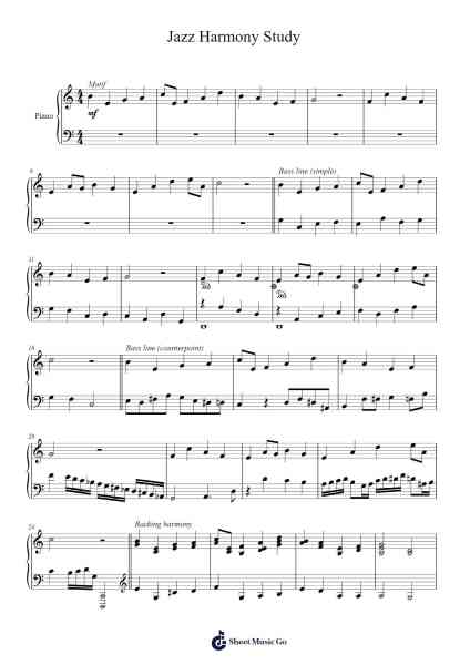 Jazz Harmony Study Sheet Music by Ganrt Okslewssi-Arr.Maypaul