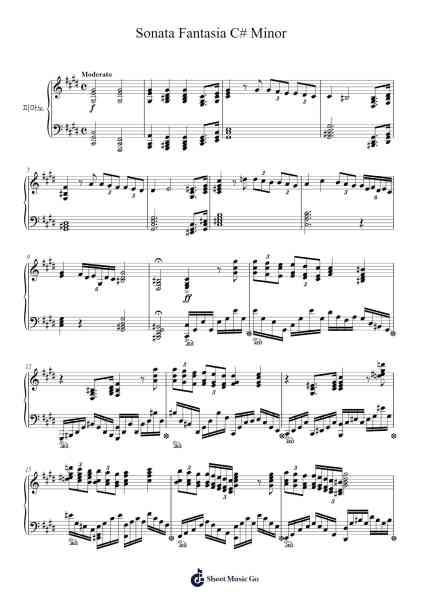 Sonata "Fantasia" in C-sharp Minor Sheet Music by Marciaduis Baous-Arr.Temlouie Ramsjo