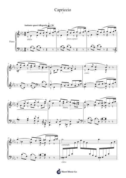 Pieces Breves, Op. 84: No. 1 - Capriccio in E Minor Sheet Music by Gabriel Fauré-Arr.Wolian