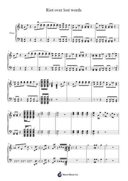 Riot over lost words Sheet Music by Tristan Longoria-Arr.Herloyd