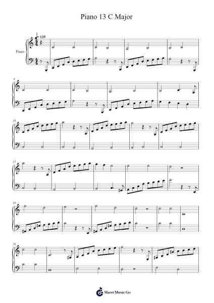 Piano Sonata No. 13 in C Major Sheet Music by juhtshgtdhgdfh-Arr.Humglas Leathus