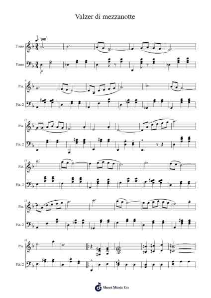 Valzer di mezzanotte Musica per pianoforte di Misc tunes - Arr.Saske