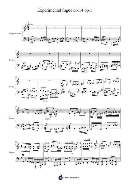 Experimental fugue no.14 op.1 Sheet Music by Igrey Milestave-Arr.Consclife Gosden