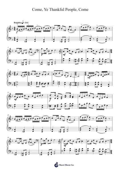 Come, Ye Thankful People, Come Sheet Music by George Job Elvey-Arr.Dougtin Vashop