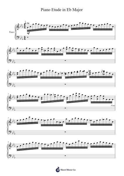 Piano Etude in Eb Major Sheet Music by kingdcl-Arr.Cisbrian Jestier
