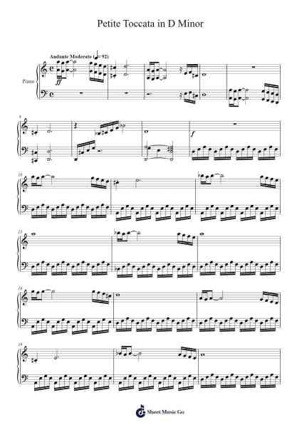 Petite Toccata in D Minor Sheet Music by Johann Sebastian Bach-Arr.Colbard Ramsdick