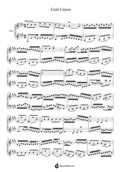 Crab Canon Sheet Music by Ramsnice Nah-Arr.Wyattnix Abniel