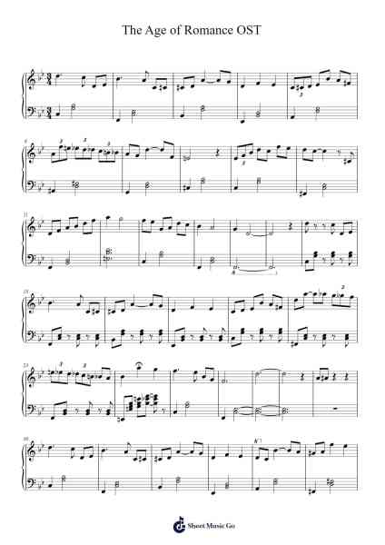 The Age of Romance OST Sheet Music by Lee So Young-Arr.Garfer Adexe
