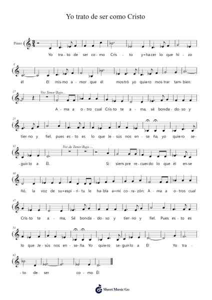Yo trato de ser como Cristo Sheet Music by Rene Treviño-Arr.Pumens Faulkgrant