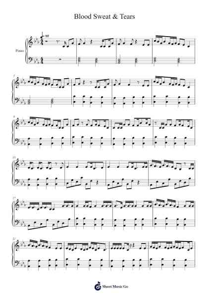 Blood Sweat & Tears Sheet Music by BTS-Arr.Vinwat