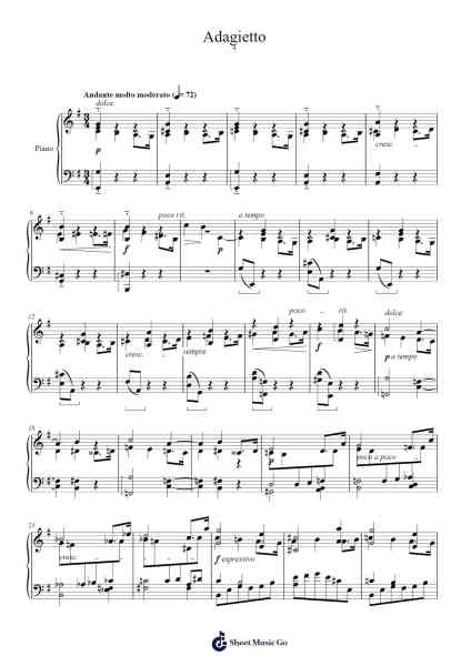 Pièces Brèves, Op. 84: No. 4, Adagietto Sheet Music by Gabriel Fauré-Arr.Bardries Popelroy