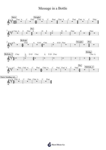 Message in a Bottle Sheet Music by Sting-Arr.Guntrine