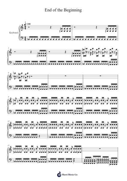 End of the Beginning Sheet Music by Thirty Seconds To Mars-Arr.Maltzster Colcott
