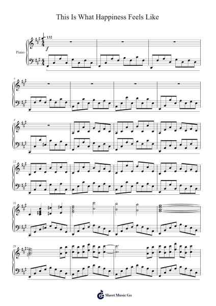 This Is What Happiness Feels Like Sheet Music by FoxLover21-Arr.Earmay