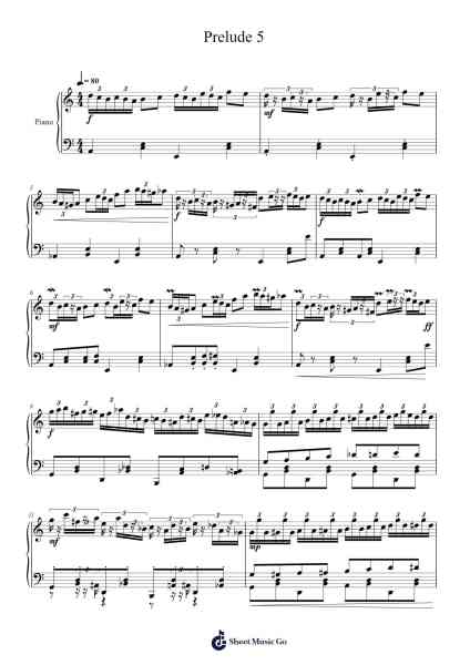 Prelude 5 Sheet Music by Samgo Bachnin-Arr.Mollwalsh Dinions