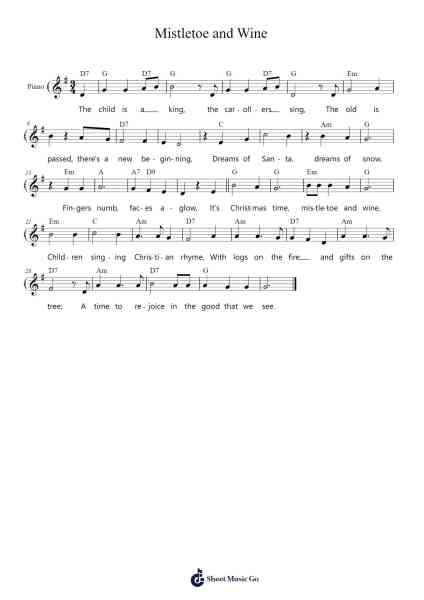 Mistletoe and Wine Sheet Music by Cliff Richard-Arr.Saslaide Wattvic