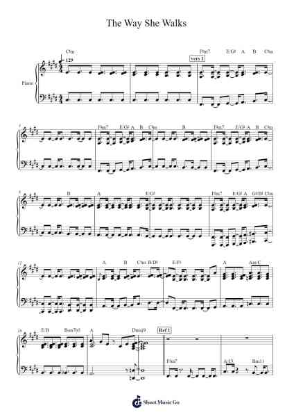 The Way She Walks Sheet Music by Dirty Loops/Silvert Lødemel-Arr.Kirkwen Meldell