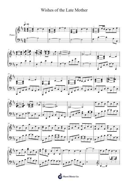 Wishes of the Late Mother 樂譜由 Yasunori Mitsuda - 編曲 Hugill