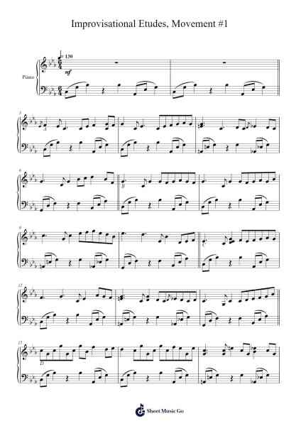 Improvisational Etudes, Movement #1 Sheet Music by markus wolff-Arr.Maudky Clairebey