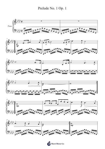 Prelude No. 1, Op. 1 Sheet Music by ...etc...-Arr.Rhysboyce