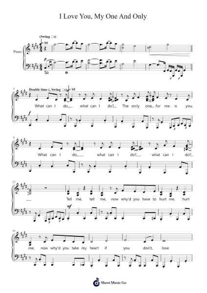 I Love You, My One And Only Sheet Music by Tsunku♂-Arr.Haycah Touthale