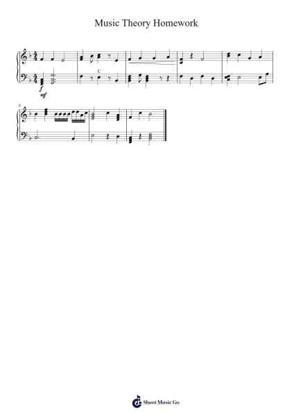 Music Theory Homework Sheet Music by undefined-Arr.Adnest Fitzvin