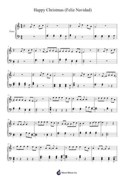 Happy Christmas (Feliz Navidad) Sheet Music by Oriol Serrano Vázquez-Arr.Nanmen Salchloe