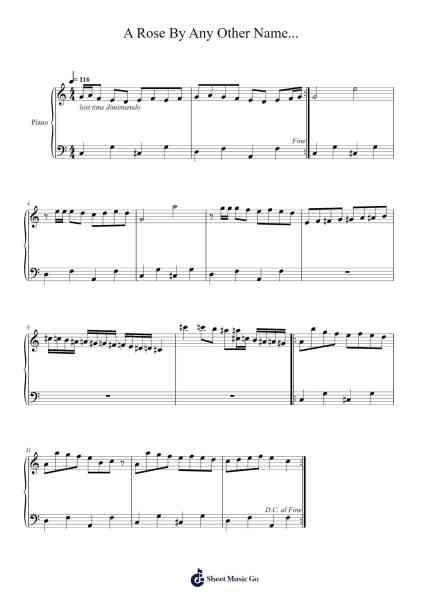 A Rose By Any Other Name... Sheet Music by Pedro Silva-Arr.Pistal