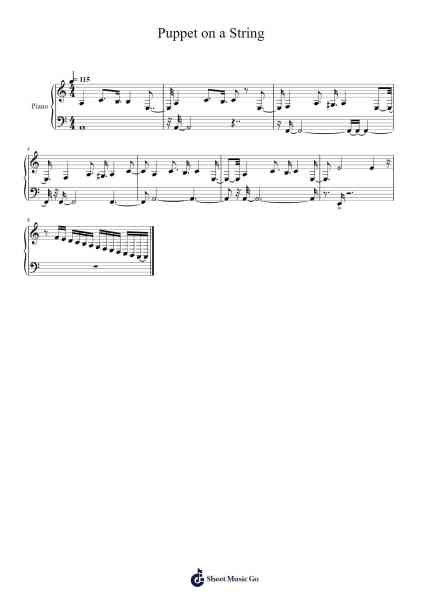 Puppet on a String Sheet Music by Unknown author-Arr.Spenvice