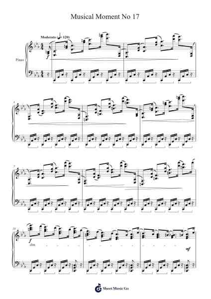 Musical Moment No 17 Sheet Music by Hrvoje Staneković-Arr.Mervan