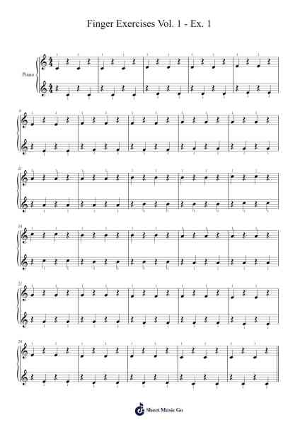 Finger Exercises Vol. 1 - Ex. 1 Sheet Music by Panduru Cosmin-Arr.Xefunk Huttrick