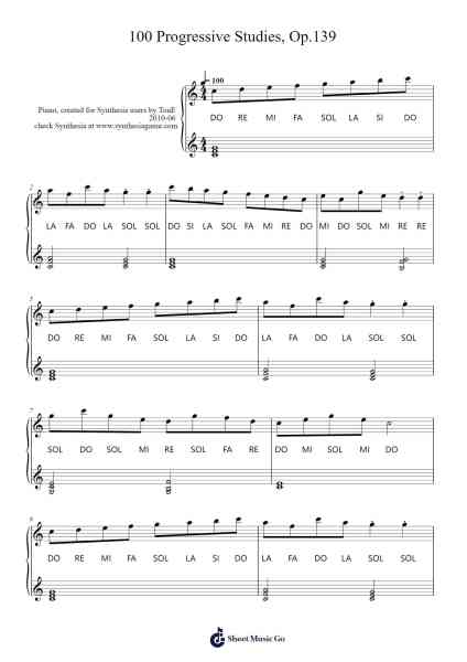 100 Progressive Studies, Op.139 Sheet Music by Carl Czerny-Arr.Guygray