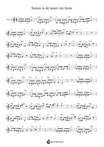 Samen in de naam van Jezus Sheet Music by asv209-Arr.Jefgiles Greren