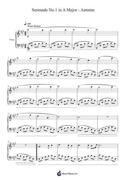 Serenade No. 1 in A Major Sheet Music by Leighton Walker-Arr.Yeapont Trecob