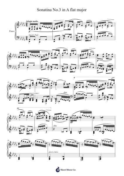 Sonatina No.3 in A flat major Sheet Music by -Arr.Gregan Forslome