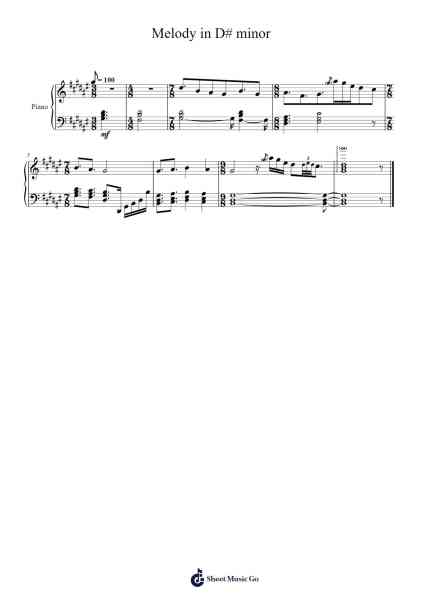 Melody in D# Minor Sheet Music by Yam Yammington-Arr.Leomos