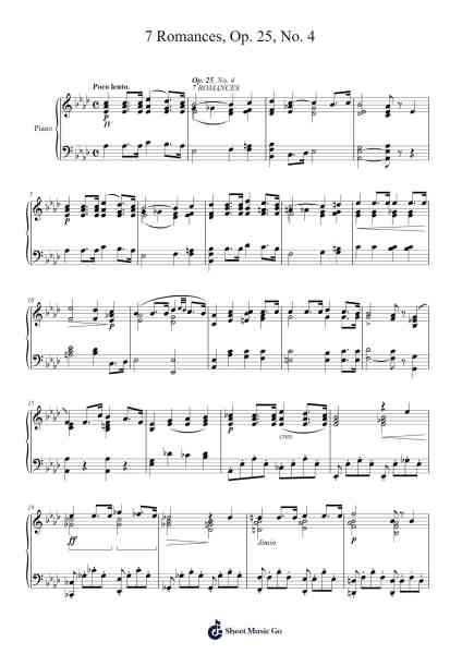 7 Romances, Op. 25, No. 4 Sheet Music by Sigismond Thalberg-Arr.Kingsgust
