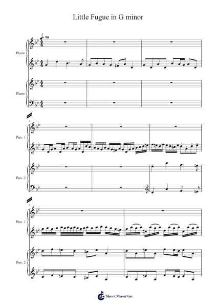 Little Fugue in G minor Sheet Music by Kao Ming Alex-Arr.Graril