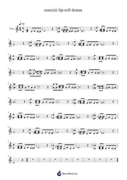esercizi lip-roll donna Sheet Music by Hipert-Arr.Gibger Burnsleif