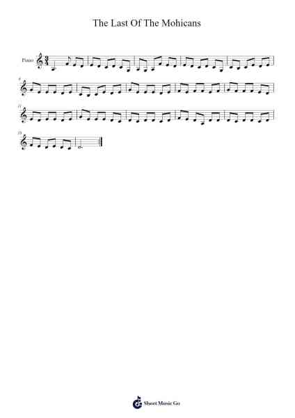 The Last Of The Mohicans Sheet Music by Crombill Dalrist-Arr.Yorknor
