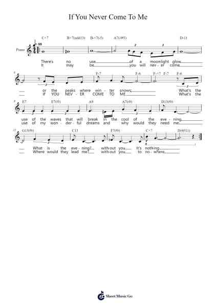 If You Never Come To Me Sheet Music by Antônio Carlos Jobim-Arr.Graril