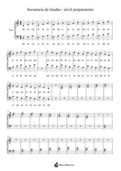 Secuencia de triadas - nivel preparatorio Sheet Music by ivandelar9-Arr.Krispert